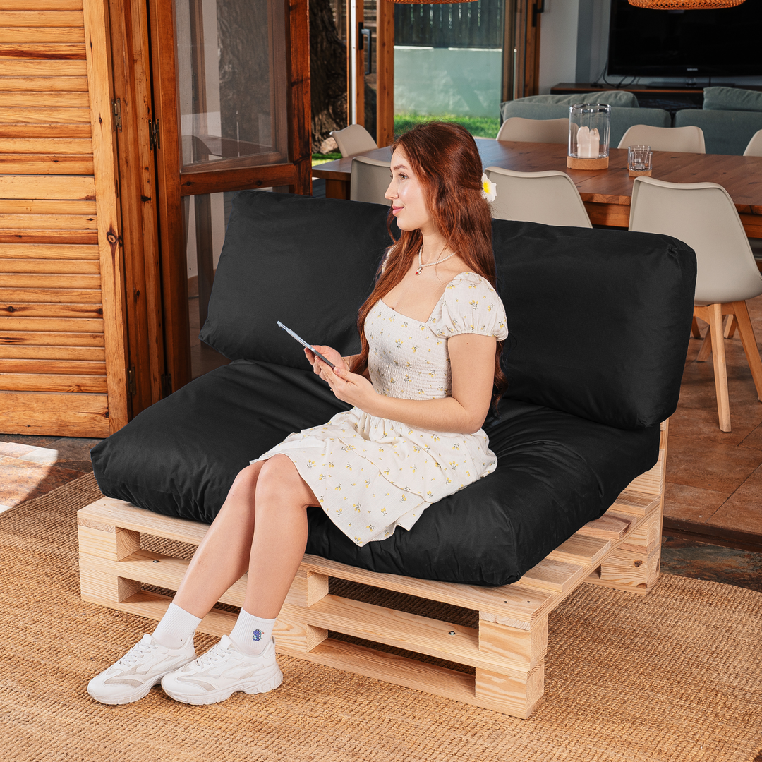 Waterafstotende palletkussens met afneembare hoes - SET