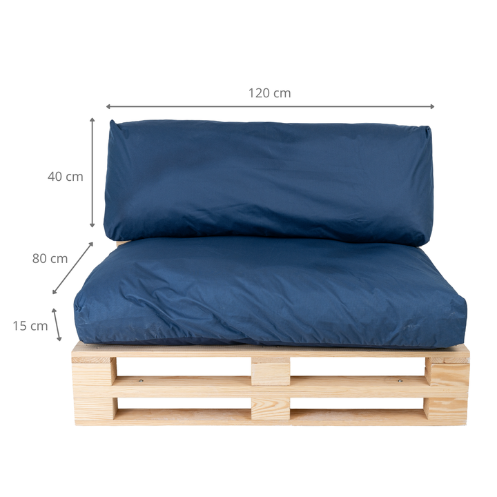 Waterafstotende palletkussens met afneembare hoes - SET