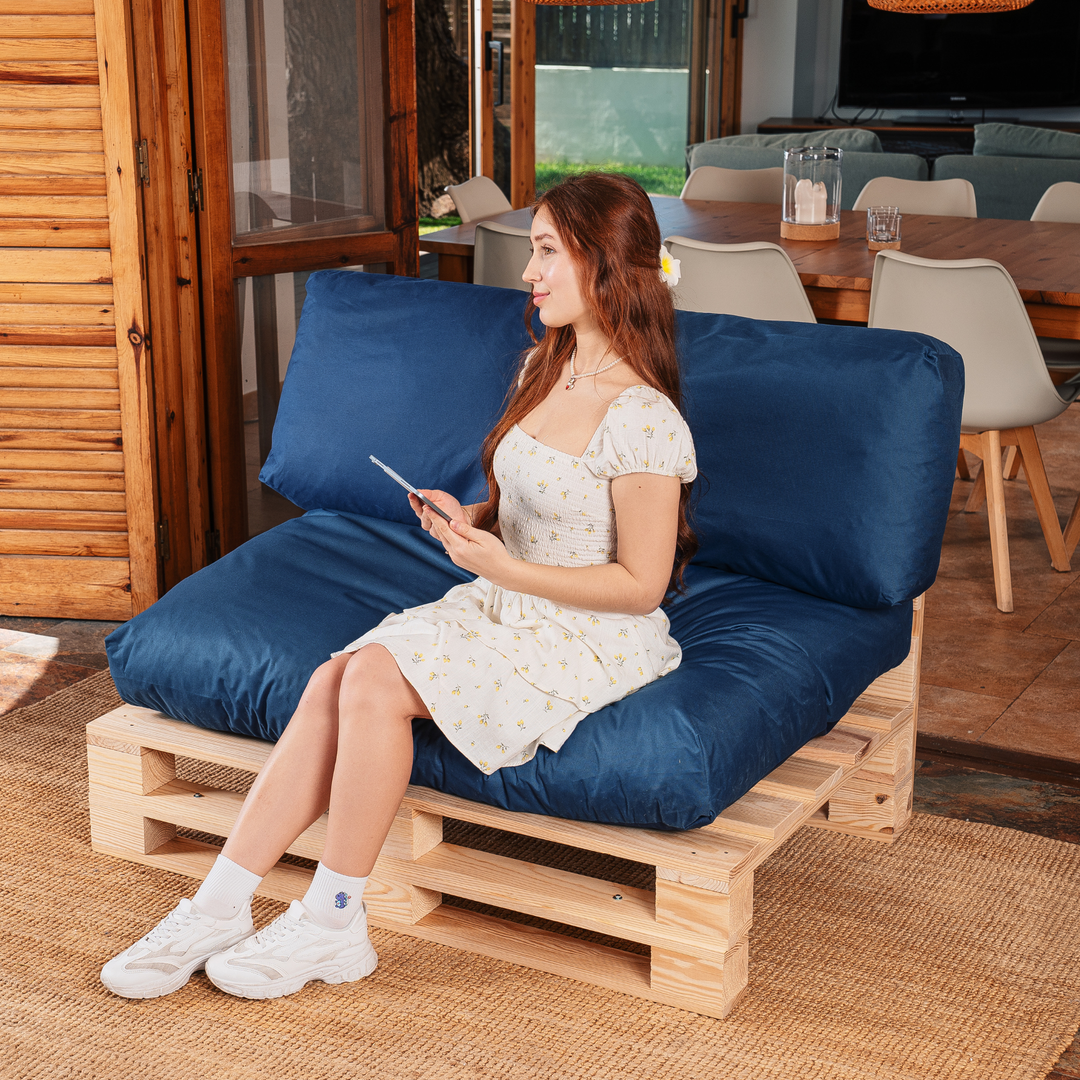 Waterafstotende palletkussens met afneembare hoes - SET