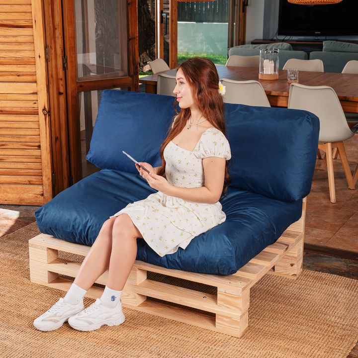 Waterafstotende palletkussens met afneembare hoes - SET