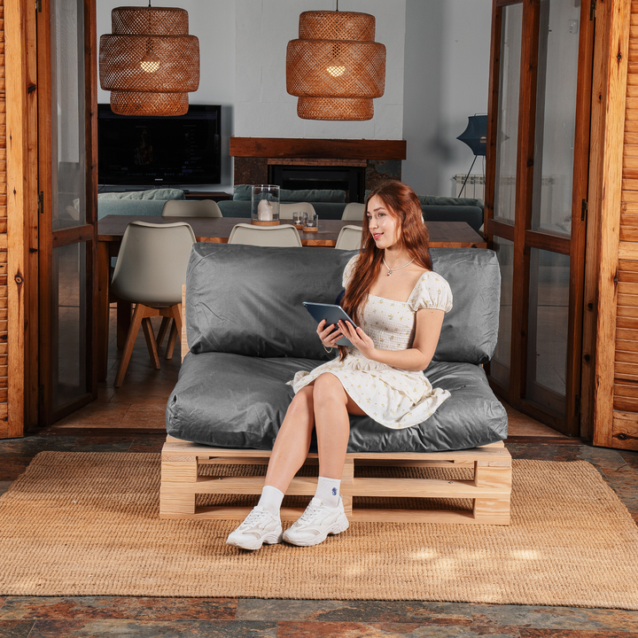 Waterafstotende palletkussens met afneembare hoes - SET