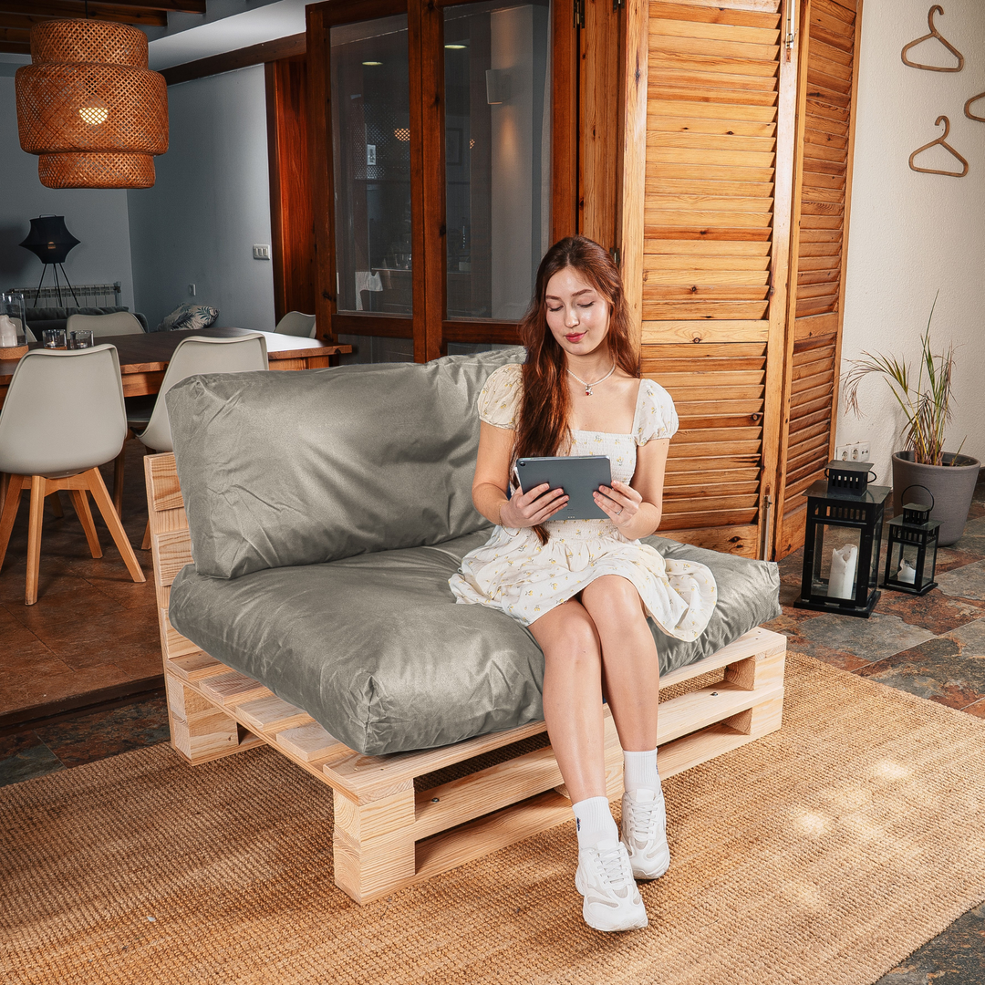 Waterafstotende palletkussens met afneembare hoes - SET