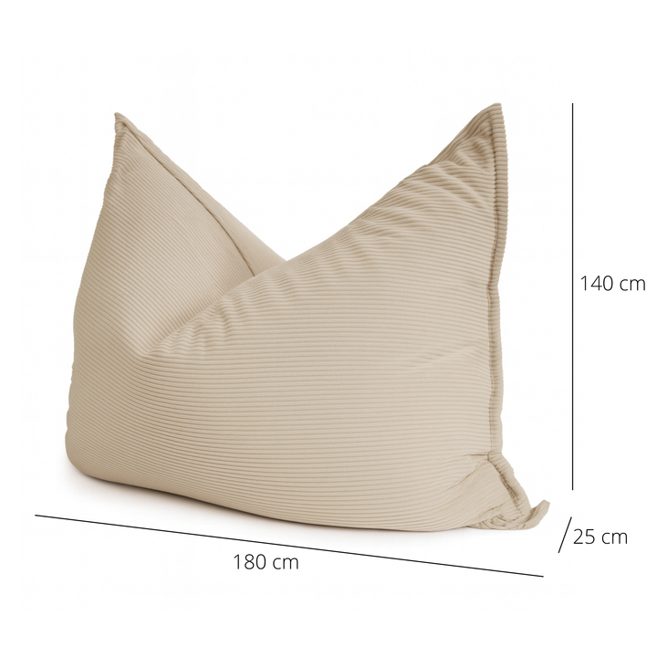 Poef van geribd fluweel met afneembare hoes - 140x180 cm