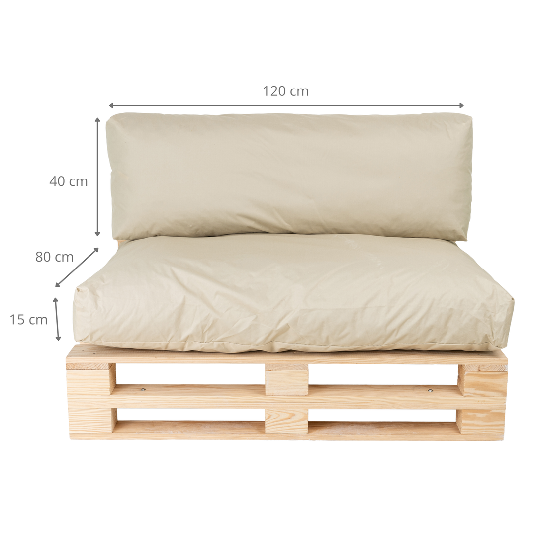 Waterafstotende palletkussens met afneembare hoes - SET