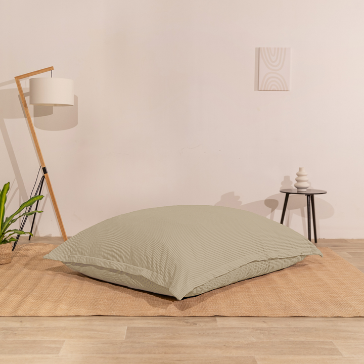 Poef van geribd fluweel met afneembare hoes - 140x180 cm