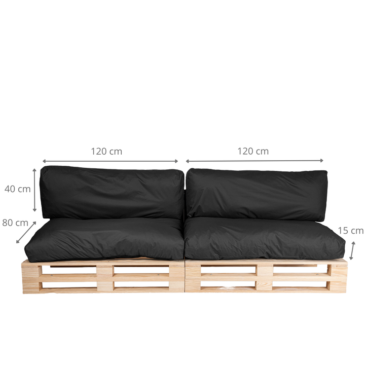 Waterdichte afneembare palletkussens - SET VAN 2