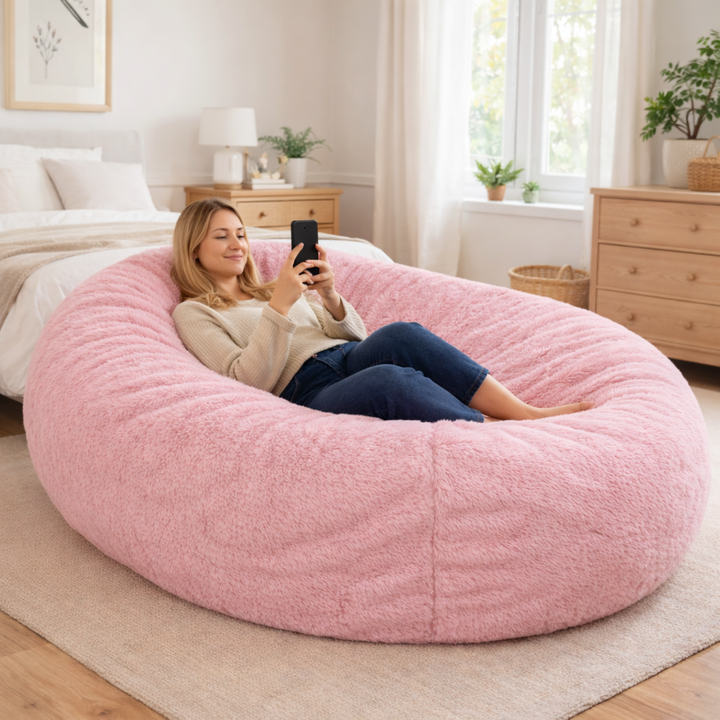 Grote lange zitzak met afneembare hoes - Bont - 160 cm
