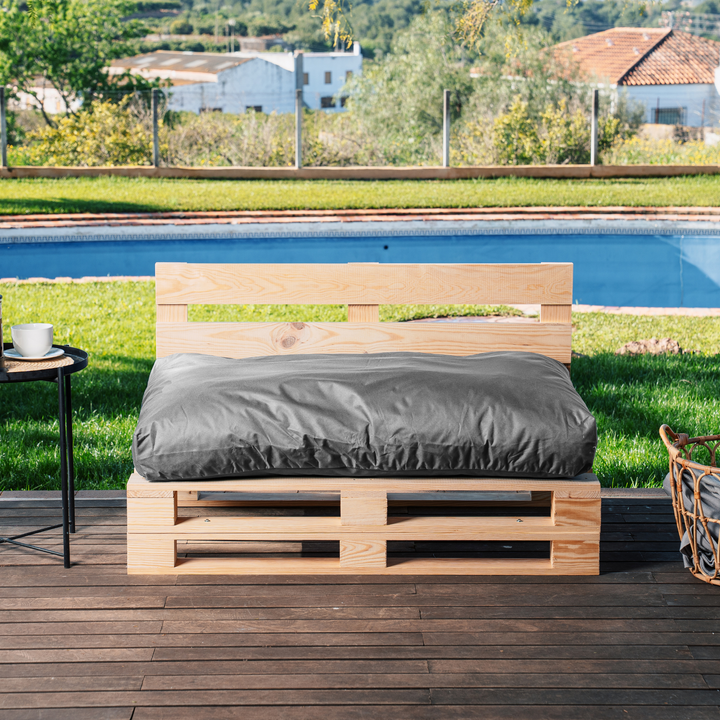 Waterafstotend palletkussen met afneembare hoes - Zitting 120x80 cm