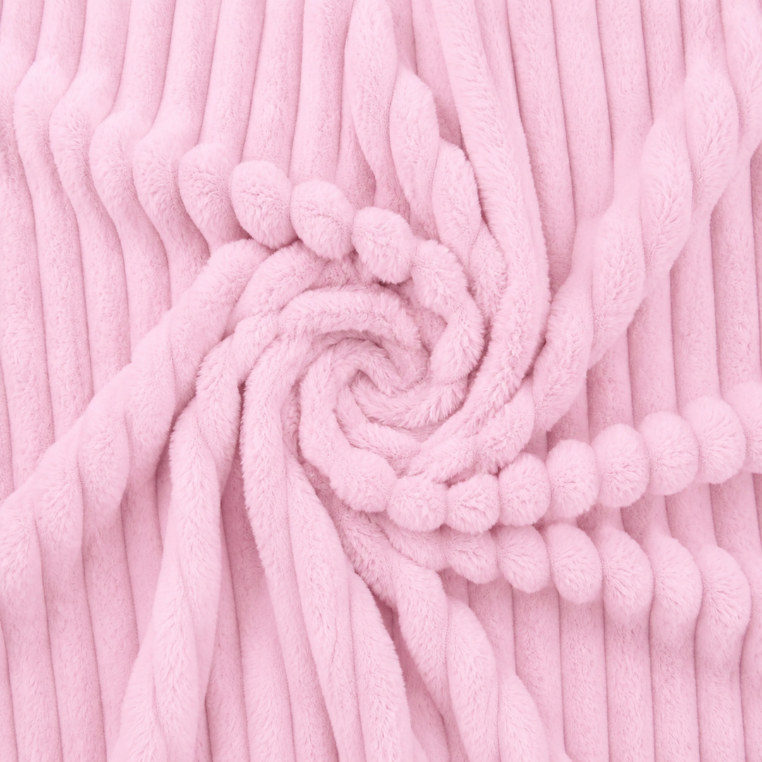 Housse de pouf poire fourrure côtelée, gros plan sur la texture du tissu côtelé