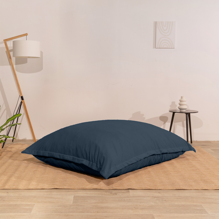 Poef van geribd fluweel met afneembare hoes - 140x180 cm
