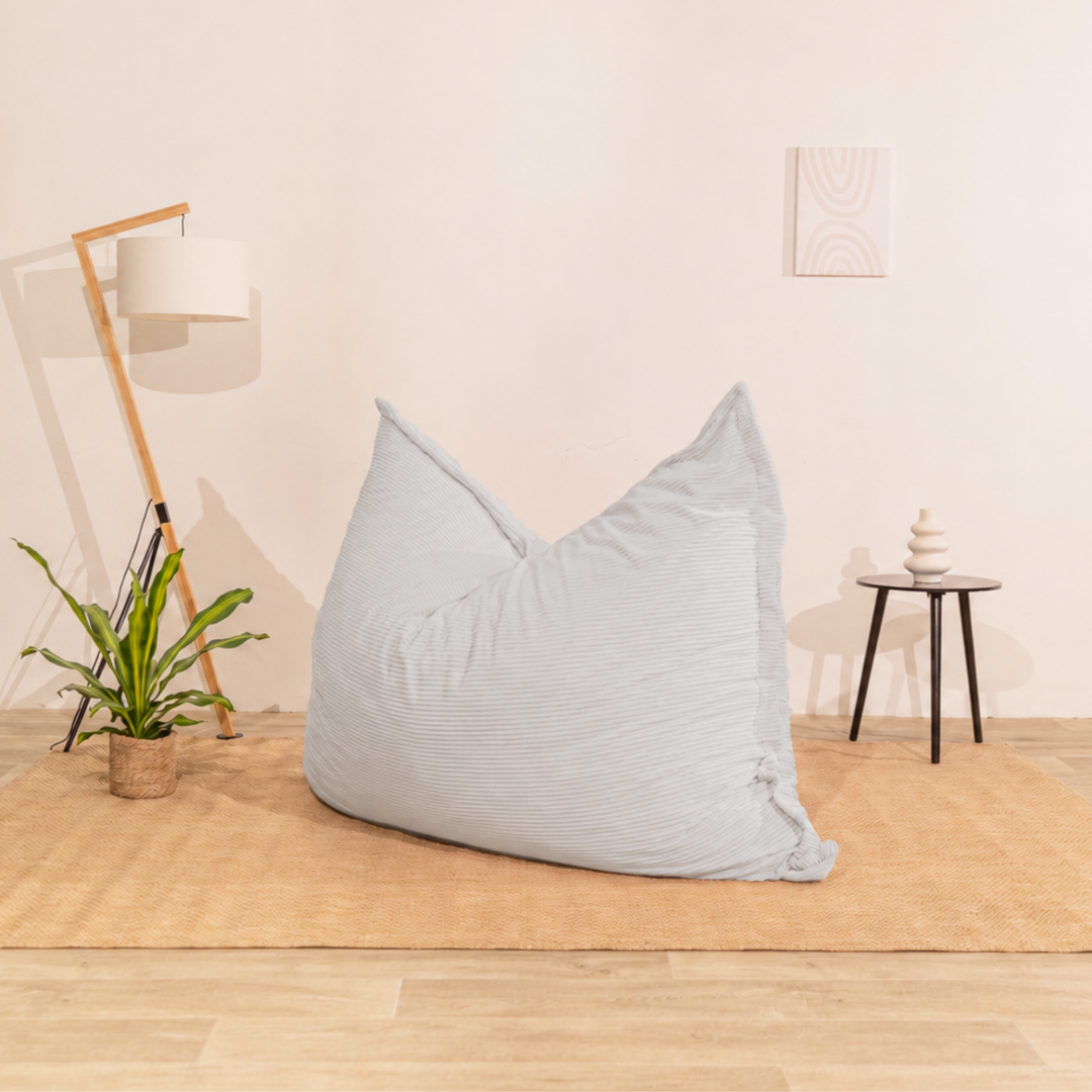 Poef van geribd fluweel met afneembare hoes - 140x180 cm