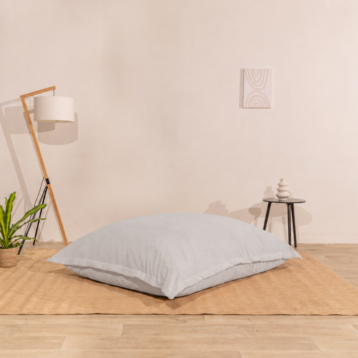 Poef van geribd fluweel met afneembare hoes - 140x180 cm