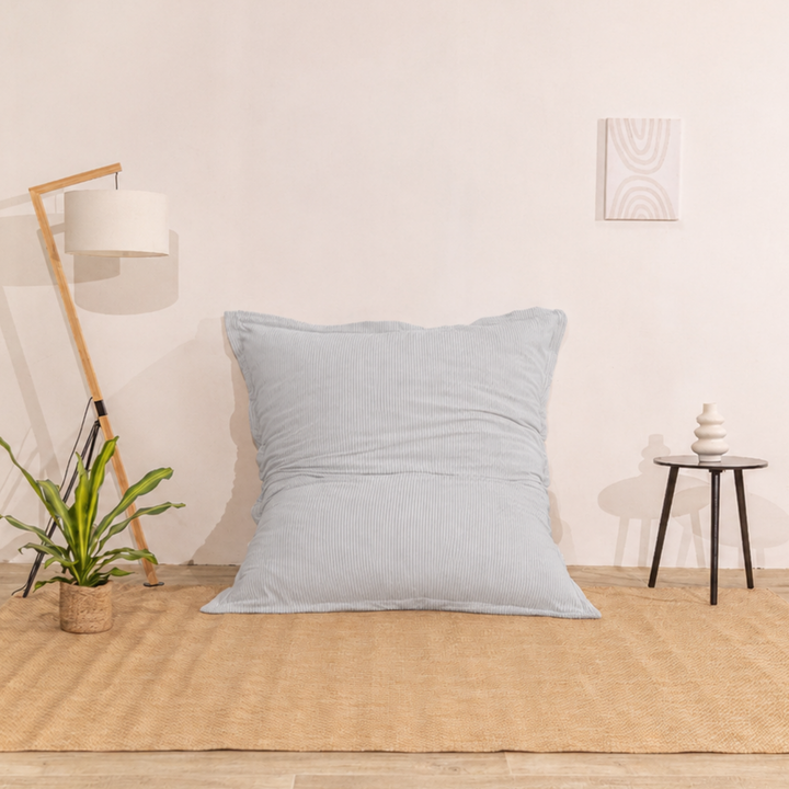 Poef van geribd fluweel met afneembare hoes - 140x180 cm