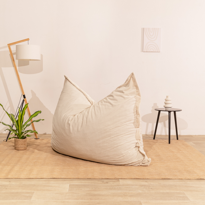 Poef van geribd fluweel met afneembare hoes - 140x180 cm