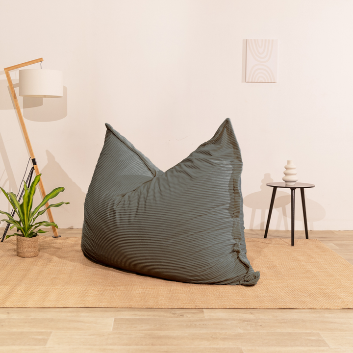 Poef van geribd fluweel met afneembare hoes - 140x180 cm