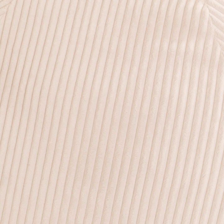 Détail du tissu velours côtelé du pouf poire déhoussable, relief des côtes.