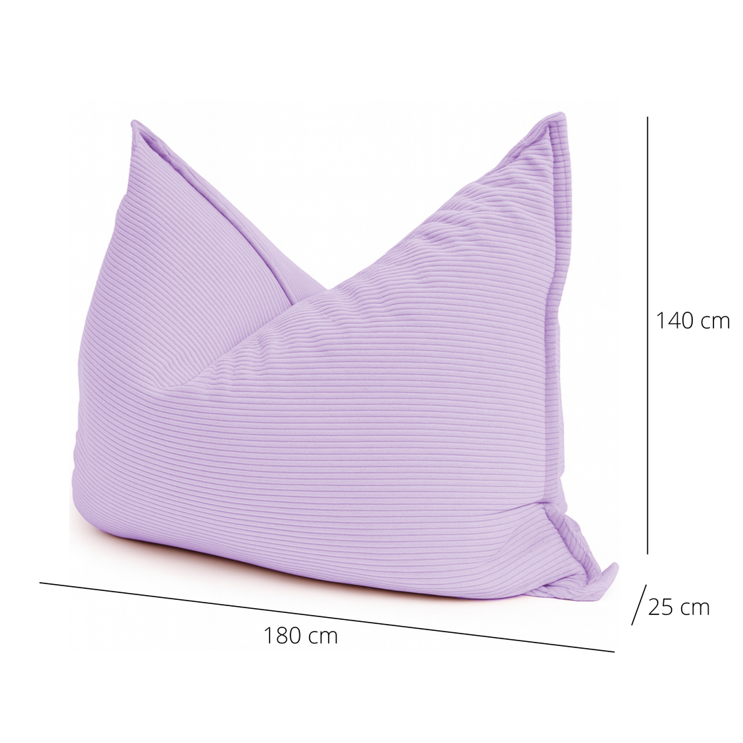 Poef van geribd fluweel met afneembare hoes - 140x180 cm