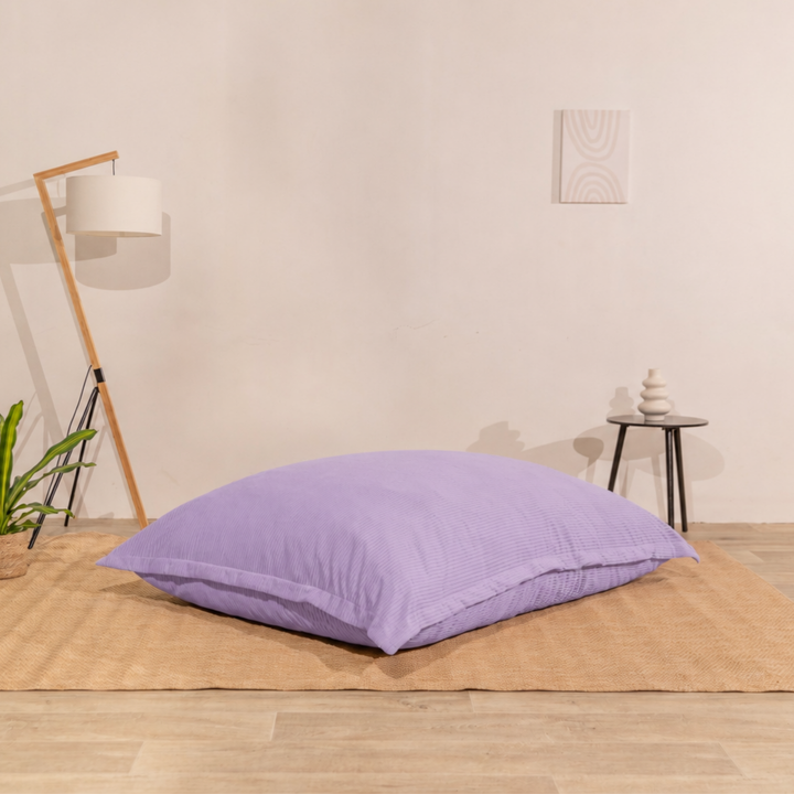 Poef van geribd fluweel met afneembare hoes - 140x180 cm