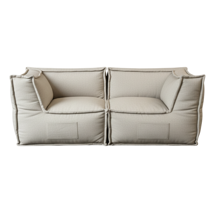 Modulaire 2-zitsbank - Linnenlook - 90x180 cm