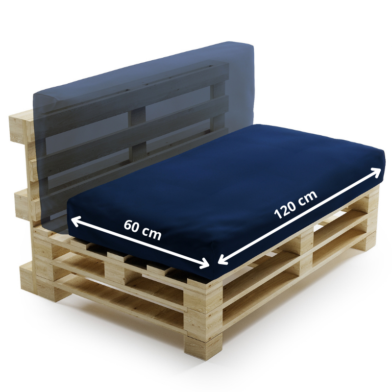 Waterafstotend palletkussen met afneembare hoes - 120x60 cm
