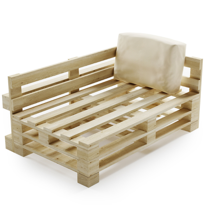 Waterafstotend afneembaar palletkussen - Hoek 60x40 cm