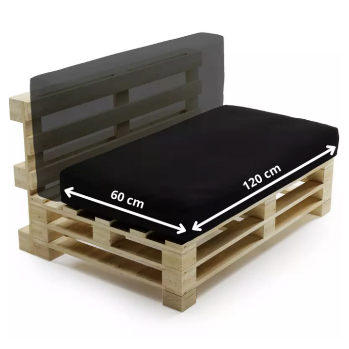 Afneembare hoes voor palletkussen - 120 x 60 cm