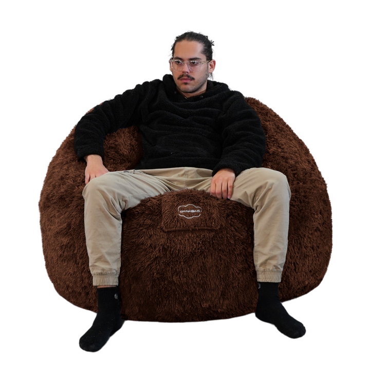 Enkel de hoes voor reuzenpoef van imitatiebont - 120 cm - Banabag