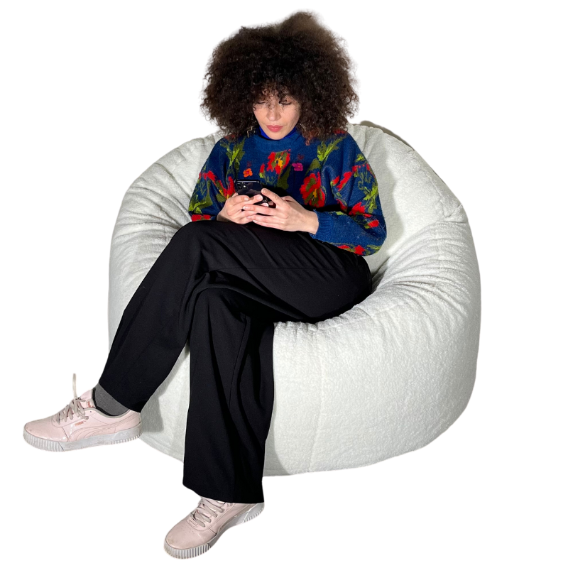 Bouclé poef - 100 cm