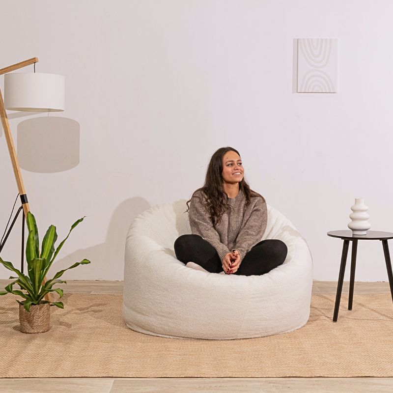 Bouclé poef - 100 cm