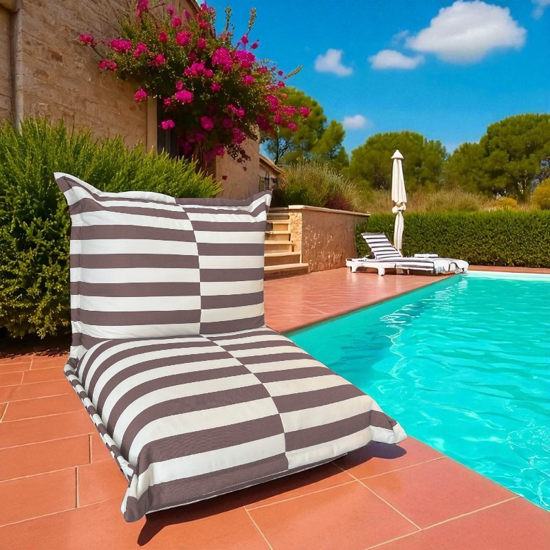 Outdoor Poef Strepen - 85x85x75 Cm