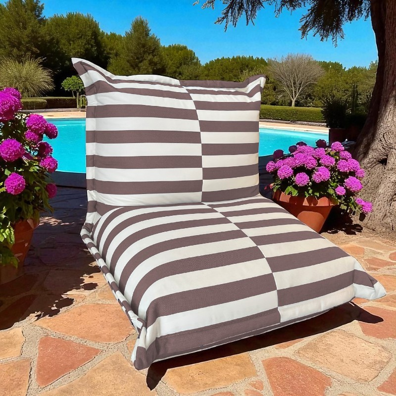 Outdoor Poef Strepen - 85x85x75 Cm