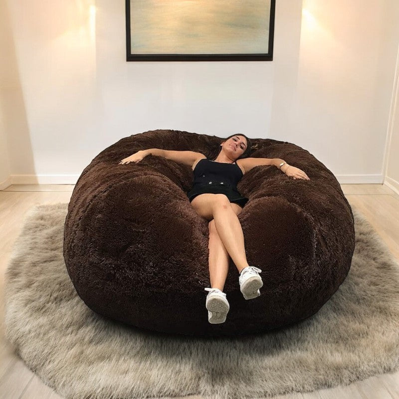 Reuzenpoef van bont - 160 cm - Banabag