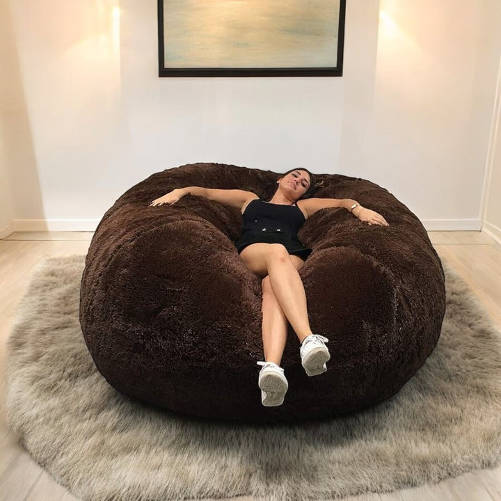 Reuzenpoef van bont - 160 cm - Banabag