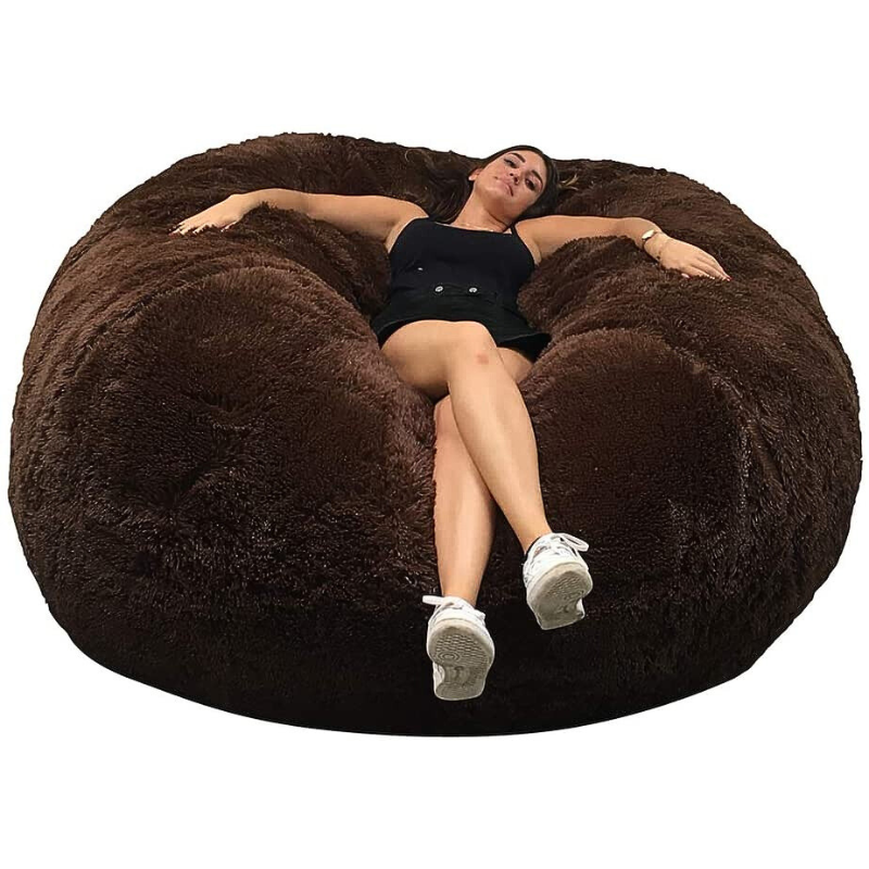 Reuzenpoef van bont - 160 cm - Banabag
