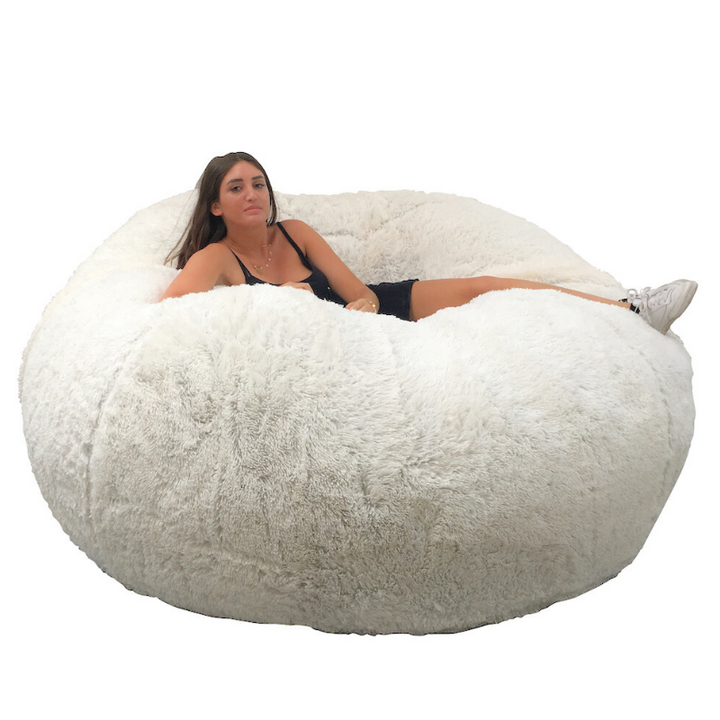 Reuzenpoef van bont - 160 cm - Banabag