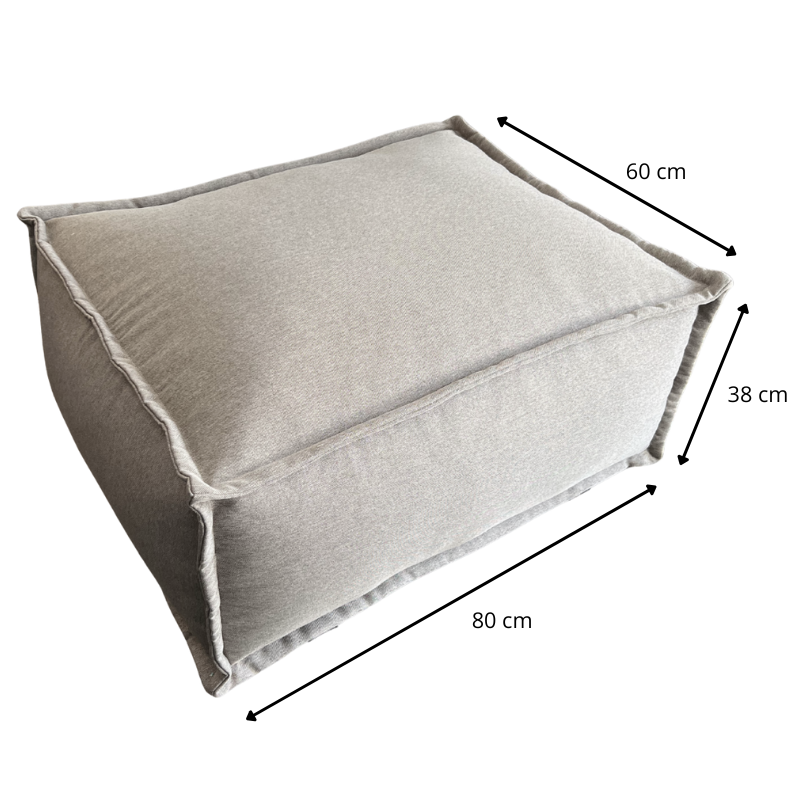 Hocker/Lounge-element voor modulaire bank - Linnenlook - 80x60x38 cm