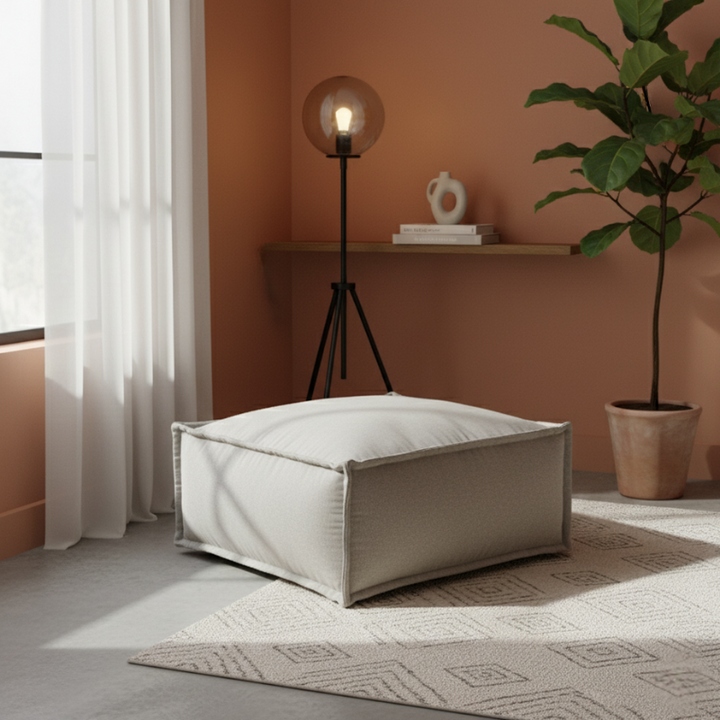 Hocker/Lounge-element voor modulaire bank - Linnenlook - 80x60x38 cm